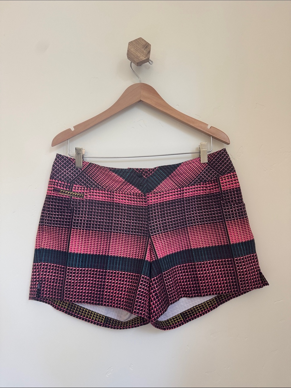 Slazenger Pink and Black Check Golf Shorts